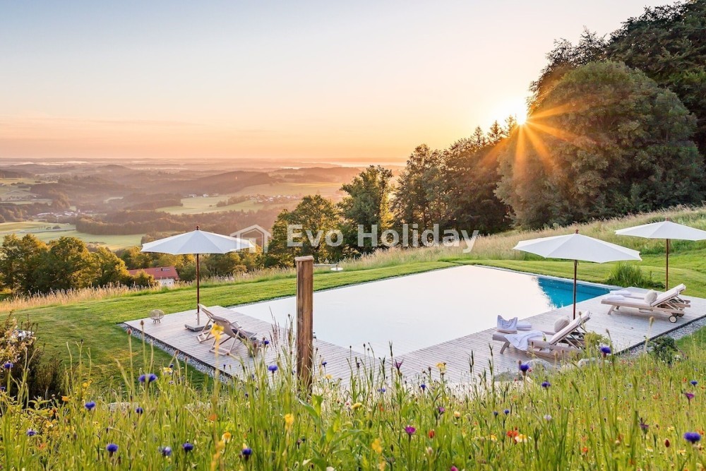 Modern chalet style with private sauna, fireplace, hot tube, pool with Chemise view